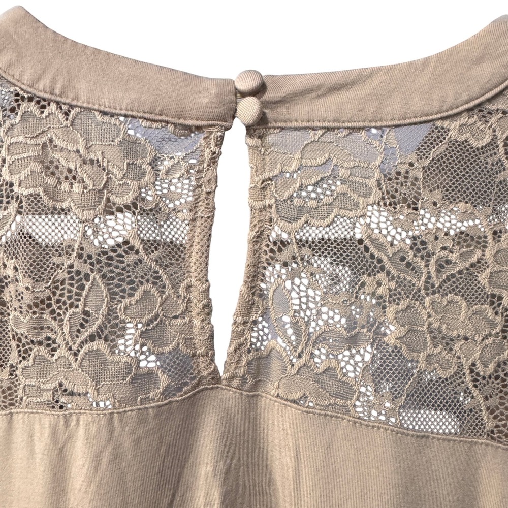 Torrid Super Soft Knits Tan Beige Lace Bell Sleeve Cutout Top Plus Size 2 2X - Picture 7 of 8